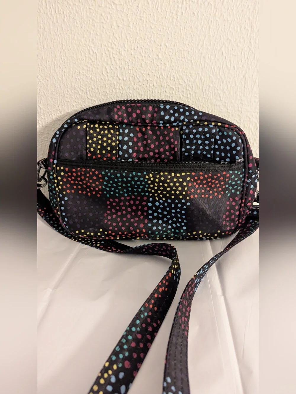 Lug Carousel Black Colorful Dots  Convertible Crossbody Belt Hip Bag Purse